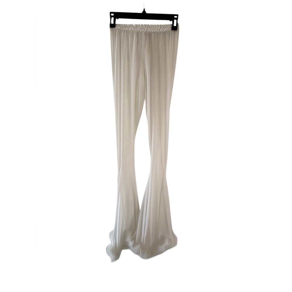 Sparkl Fairy Couture “Glamorous Bells” White Sheer Flare Pants NWOT